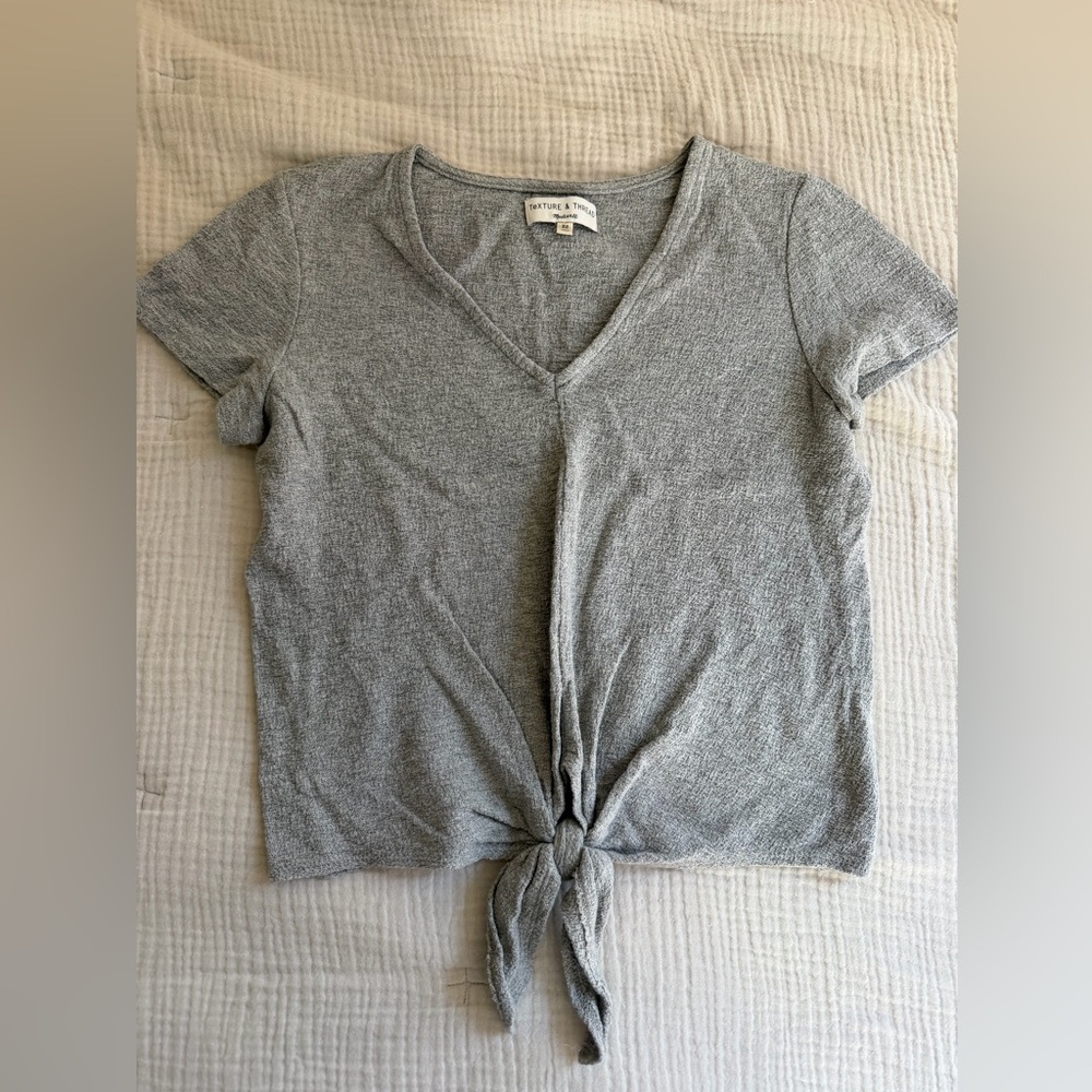 Madewell Texture & Thread Jacquard Knot Short Sleeve